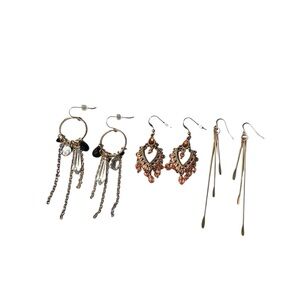 Elegant Mixed Metal Dangle Earrings Set